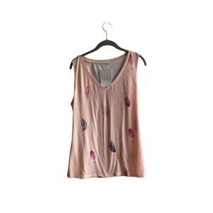 NWT Etcyy New womans novelty v neck peach cotton tank top size large